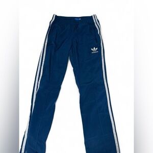 adidas Kids Navy Blue Joggers with White Side Stripes